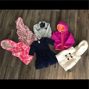 2T Girls Winter Bundle~4 Jackets, 1 Dress, 1 Vest